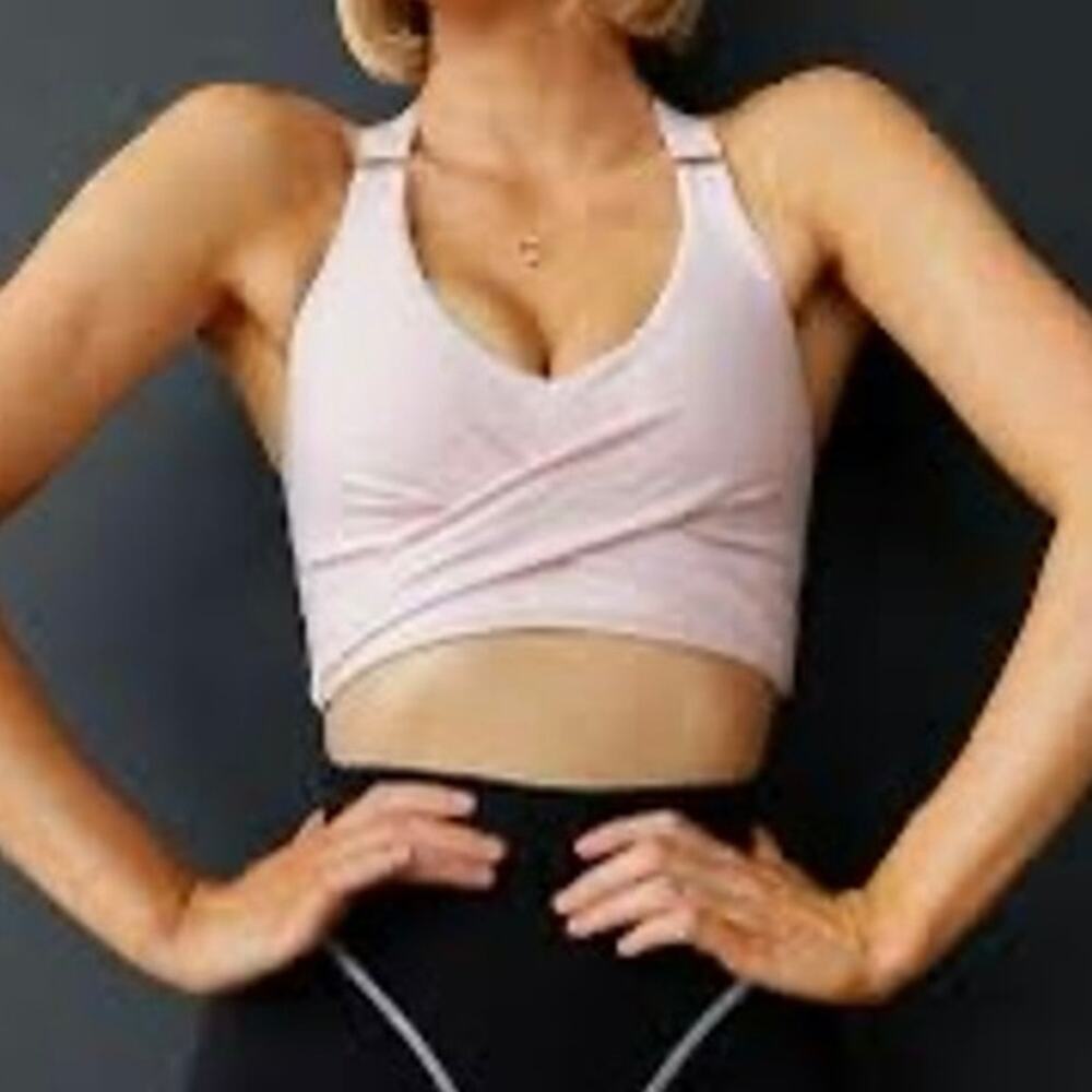 Buffbunny Candy Wrap Sports Bra Size Large Light Pink